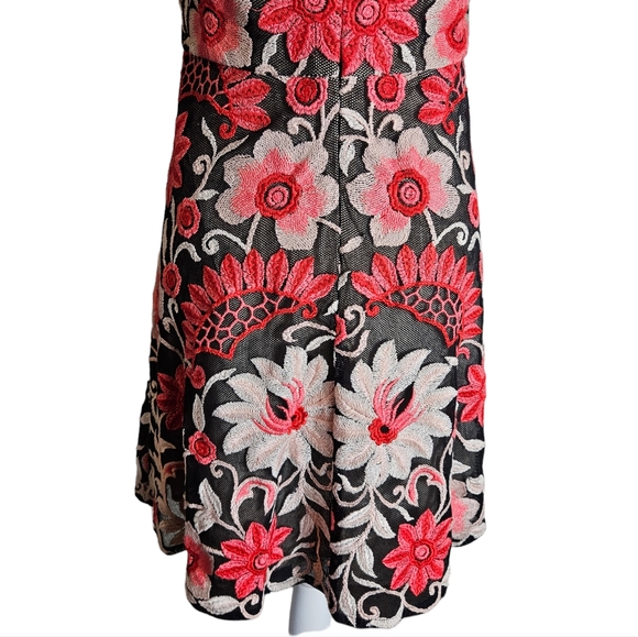 Anthropologie Yoana Baraschi Crisantemo Embroidered Lace Dress Sz 6 Fit & Flare - Picture 9 of 16